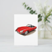 Jaguar XKE Red Car Postkarte (Stehend Vorderseite)