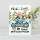 Jaguars Pool Party Einladung (Stehend Vorderseite)