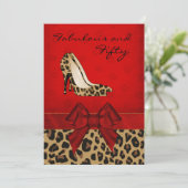 Jaguars Stiletto Custom Invitation stilvoller Dame Einladung (Stehend Vorderseite)