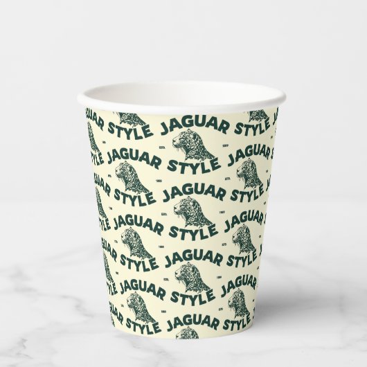 Jaguartassen Pappbecher (Vorderseite)