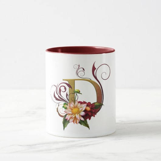 Jaguarwomans "ARS Botanica 3" Monogramm-Tasse "D " Tasse (Zentrum)