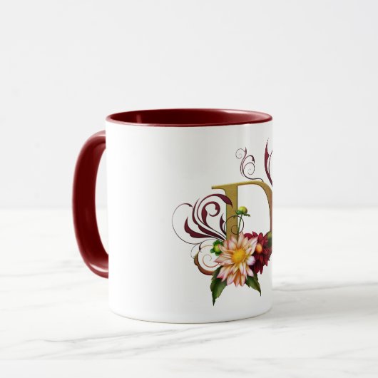 Jaguarwomans "ARS Botanica 3" Monogramm-Tasse "D " Tasse (Vorderseite Links)