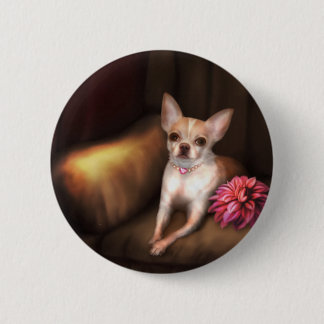 Jaguarwomans "Chihuahua-Porträt I " Button