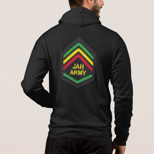 Jah Army Rasta Reggae Roots Zipper Zip Hoodie (Rückseite)