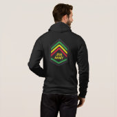 Jah Army Rasta Reggae Roots Zipper Zip Hoodie (Schwarz voll)