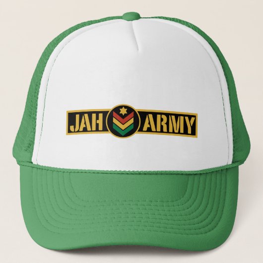 Jah Army - Reggae Rasta Roots - Trucker Cap Truckerkappe (Vorderseite)