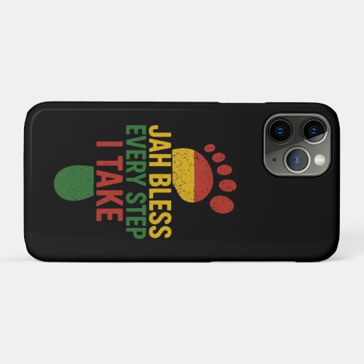 Jah Bless Every Step I take Rasta Case-Mate iPhone Hülle (Rückseite (Horizontal))