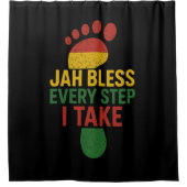 Jah Bless Every Step I take Rasta Duschvorhang (Vorderseite)