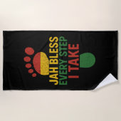 Jah Bless Every Step I take Rasta Strandtuch (Vorderseite)