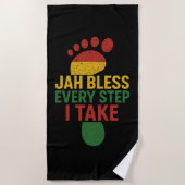 Jah Bless Every Step I take Rasta Strandtuch (Vorderseite)
