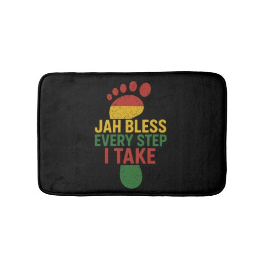 Jah Bless Every Step I take Rastafarian Flag Rasta Badematte (Vorderseite)