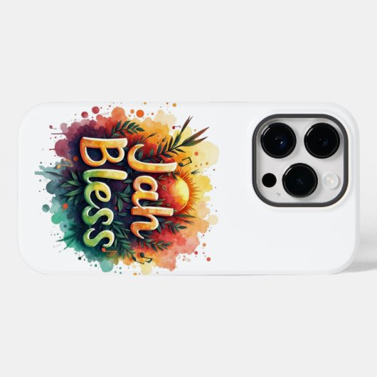 Jah Bless Reggae Watercolor Case – Rasta Vibes (Rückseite (Horizontal))