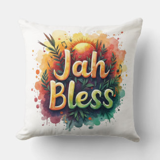 Jah Bless Reggae Watercolor Kissen