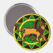 Jah King Dredlock Lion Magnet (Vorderseite/Rückseite)