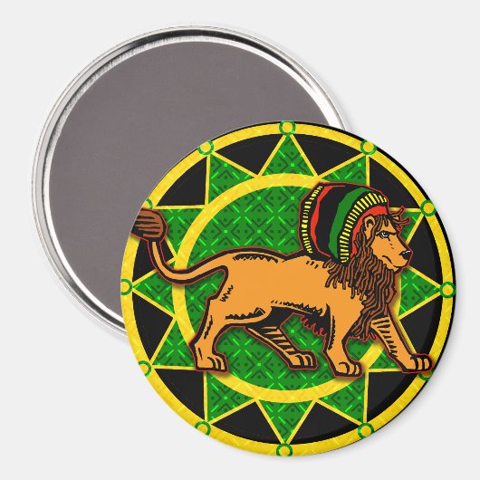 Jah King Dredlock Lion Magnet (Vorderseite/Rückseite)