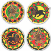 Jah King Rasta Lion Collection 3 Art Stickers Aufkleber (Vorderseite)