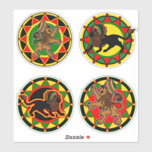 Jah King Rasta Lion Collection 3 Art Stickers Aufkleber