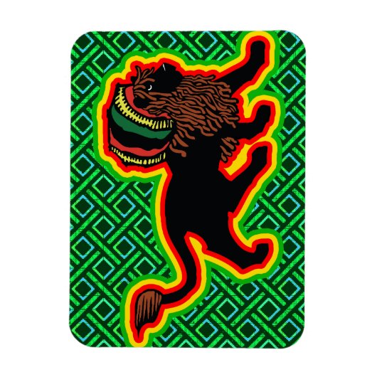 Jah King Rasta Lion Magnet (Vertikal)
