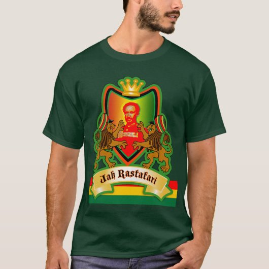 Jah König Rastafari Crest T-Shirt (Vorderseite)