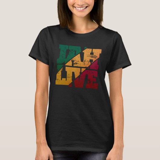 Jah Live Rasta Colors Distressed Reggae T-Shirt (Vorderseite)