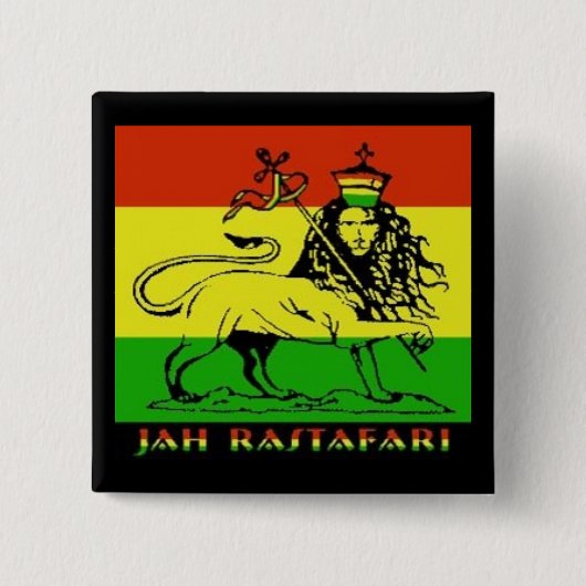 Jah Rastafari Abzeichen Button (Vorderseite)