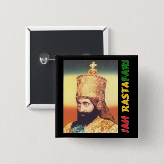 Jah Rastafari Abzeichen Button (Vorne & Hinten)