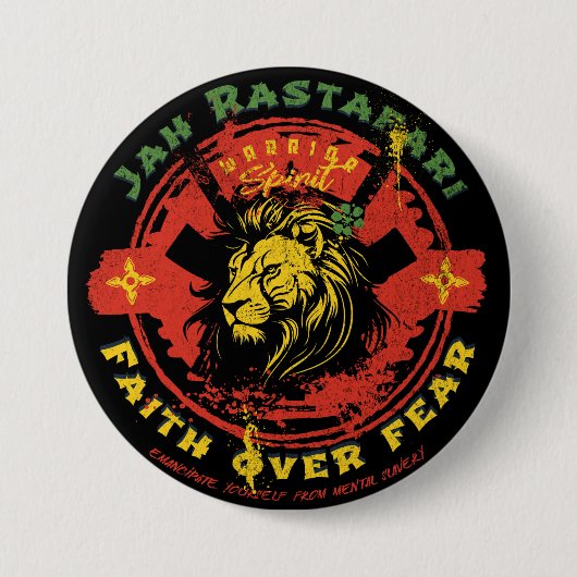 Jah Rastafari Button (Vorderseite)