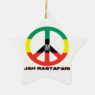 Jah Rastafari Friedenszeichen Selassie I Keramik Ornament