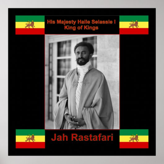Jah Rastafari, Haile Selassie I Canvas Print 1,5 f Poster (Vorne)