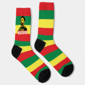 Jah Rastafari Haile Selassie I HIM Jah Bless Socks Socken (Rechts)