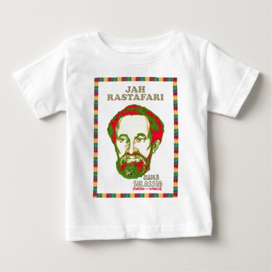 Jah Rastafari Haile Selassie Kriegers-Kaiser Baby T-shirt (Vorderseite)