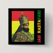 Jah Rastafari Knopf Button (Vorderseite)
