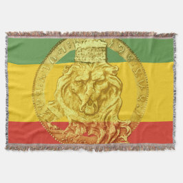 Jah Rastafari Lion von Judah Throw Blanket Decke
