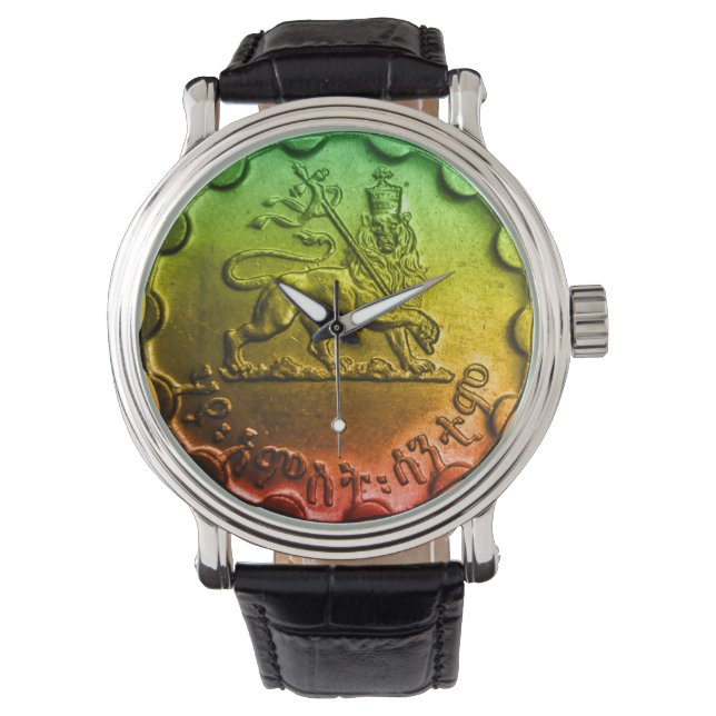 Jah Rastafari Lion Watch Armbanduhr (Vorderseite)