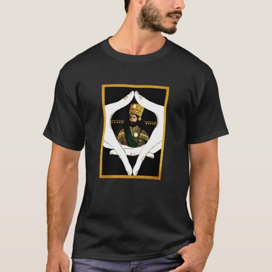 Jah Rastafari Rasta Reggae INI Haile Selassie T-Shirt (Vorderseite)