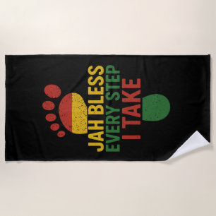 Jah segne jeden Schritt, den ich als Rasta mache Strandtuch