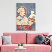 Jahangir mit einem Portrait von Kaiser Akbar Leinwanddruck (Insitu (Wohnzimmer))
