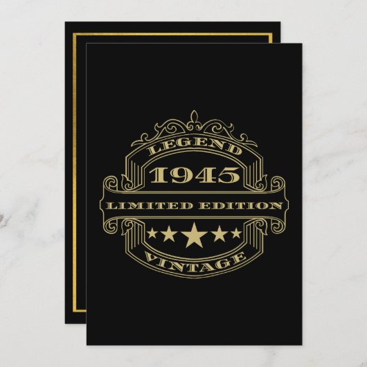 Jahr 1945 Einladung zur Personalisierten Geburtsta (Vorne/Hinten)