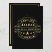 Jahr 1980 Einladung zur Personalisierten Geburtsta (Vorne/Hinten)