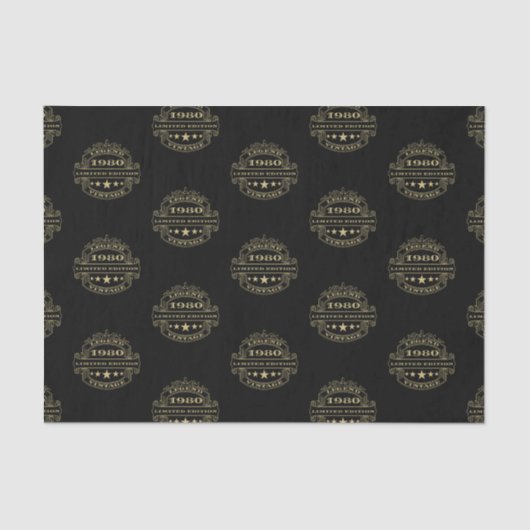 Jahr 1980 Geburtstag Seidenpapier (Vorderseite)