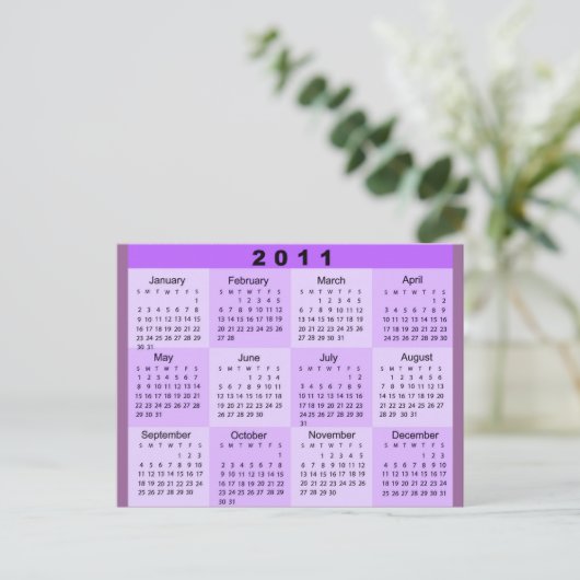 Jahr 2011 auf einen Blick Postkarte (Stehend Vorderseite)