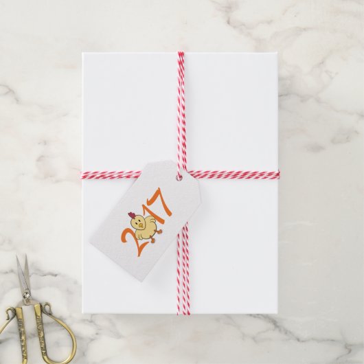 Jahr 2017 (angepasste Version) Geschenkanhänger (Mit Garn)