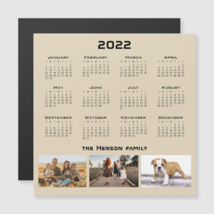 Jahr 2022 Kalender 3 Familienfoto Collage Magnet