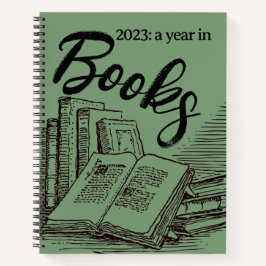 Jahr 2023 im Books Bullet Journal Notizblock