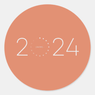Jahr 2024 Ladung... Runder Aufkleber