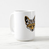 Jahr 2026 Fennec Fox Mascot - Fett Neues Jahr Desi Kaffeetasse (Vorderseite Links)