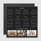 Jahr 2026 Kalender 3-Familie Foto Collage Magnet (Vorne/Hinten)