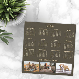 Jahr 2026 Kalender 3-Familie Foto Collage Magnet