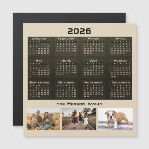 Jahr 2026 Kalender 3 - Fotocollage der Familie Magnetkarte