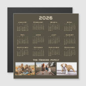 Jahr 2026 Kalender 3 - Fotocollage der Familie Magnetkarte (Vorne/Hinten)